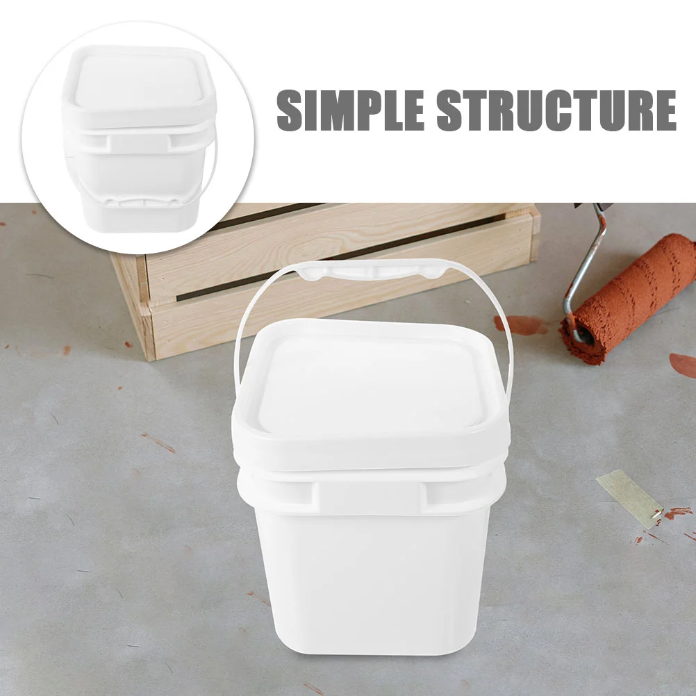 2л белое ведро для краски из абс-пластика и полипропилена с крышкой - Фотография_4