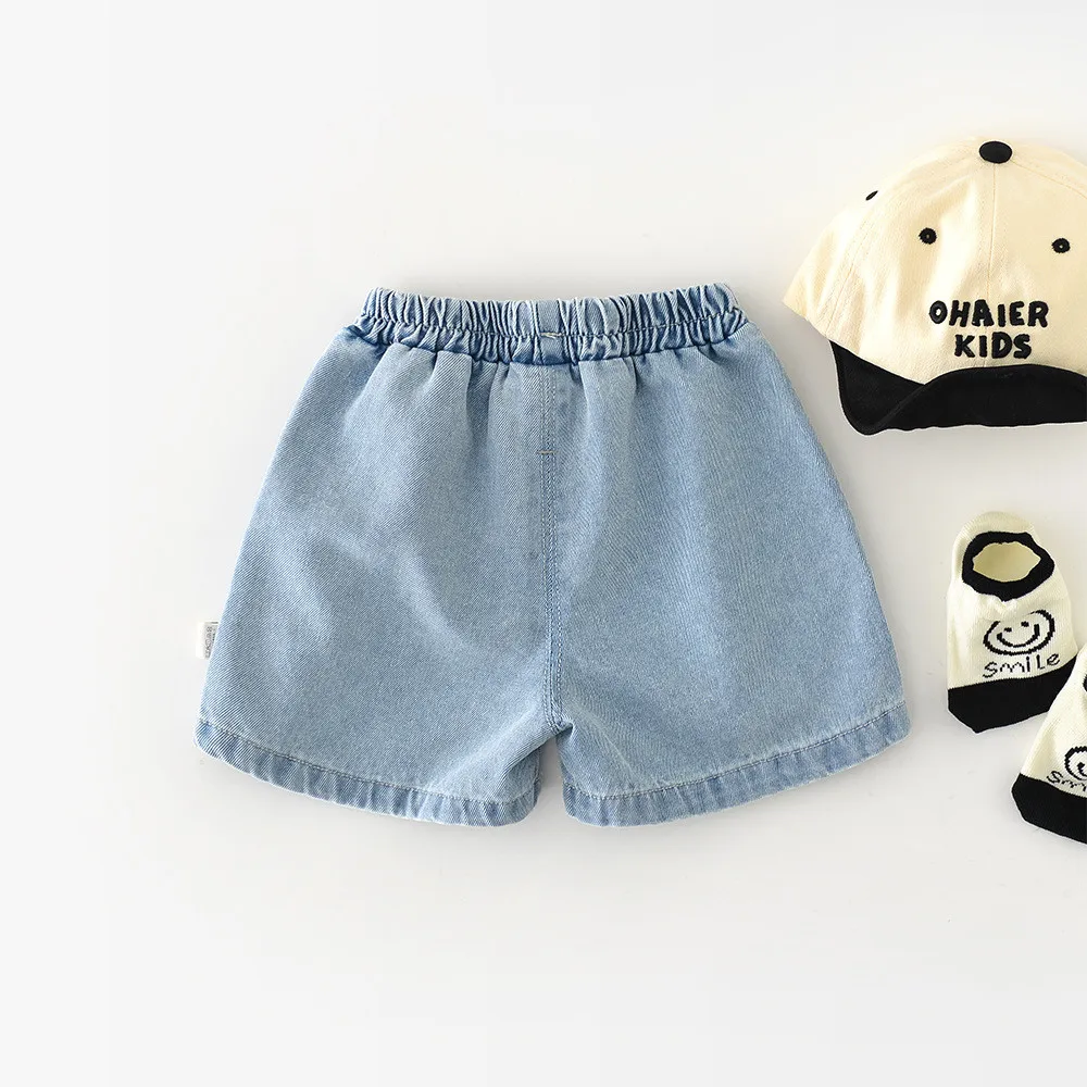 Модные детские рваные джинсовые шорты унисекс для новорожденных - Фотография_3