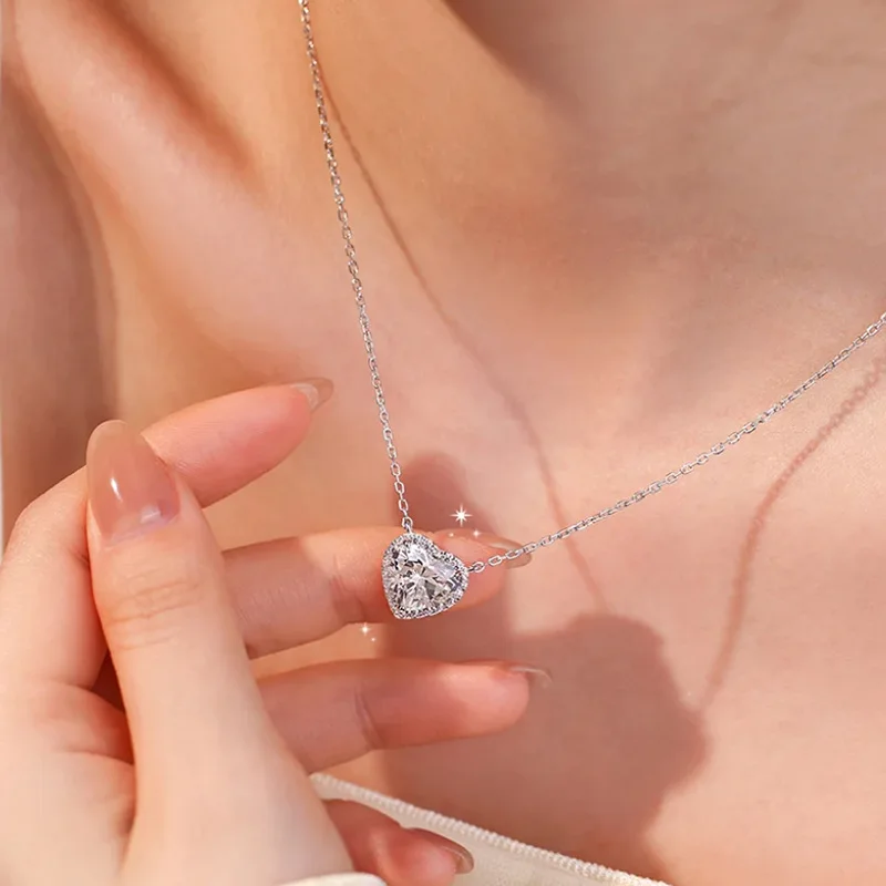 Ten carats серебряное платиновое ожерелье с муассанитом 1-2 карата - Фотография_2