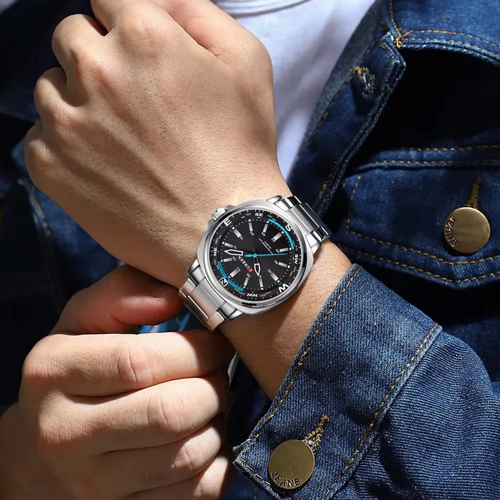 Curren 8455 мужские кварцевые часы с большим циферблатом - Фотография_4