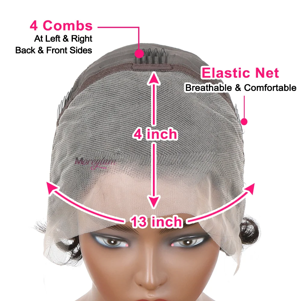 Парик из 100% натуральных волос pixie cut 13x4 - Фотография_6
