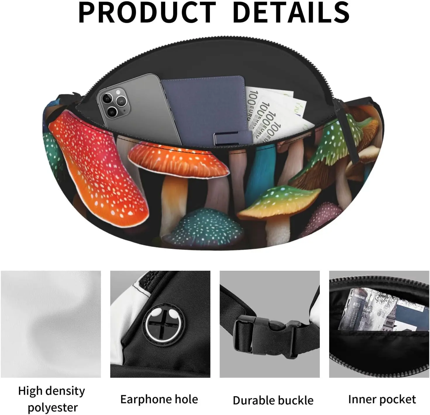 (гриб) повседневная поясная сумка - Фотография_2