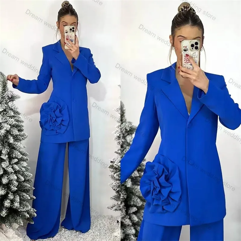 Женский хлопковый костюм из блейзера и брюк