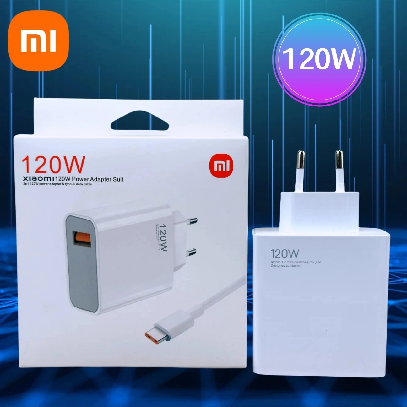 Оригинальное зарядное устройство xiaomi turbo fast charge 120 вт