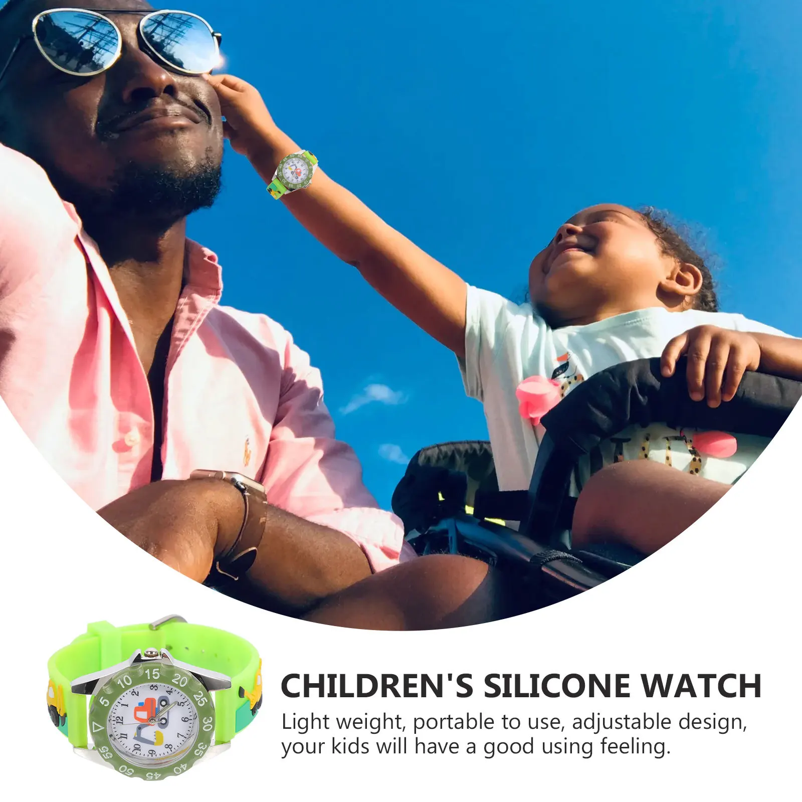 Детские кварцевые электронные часы с мультяшным легким ремешком - Фотография_4