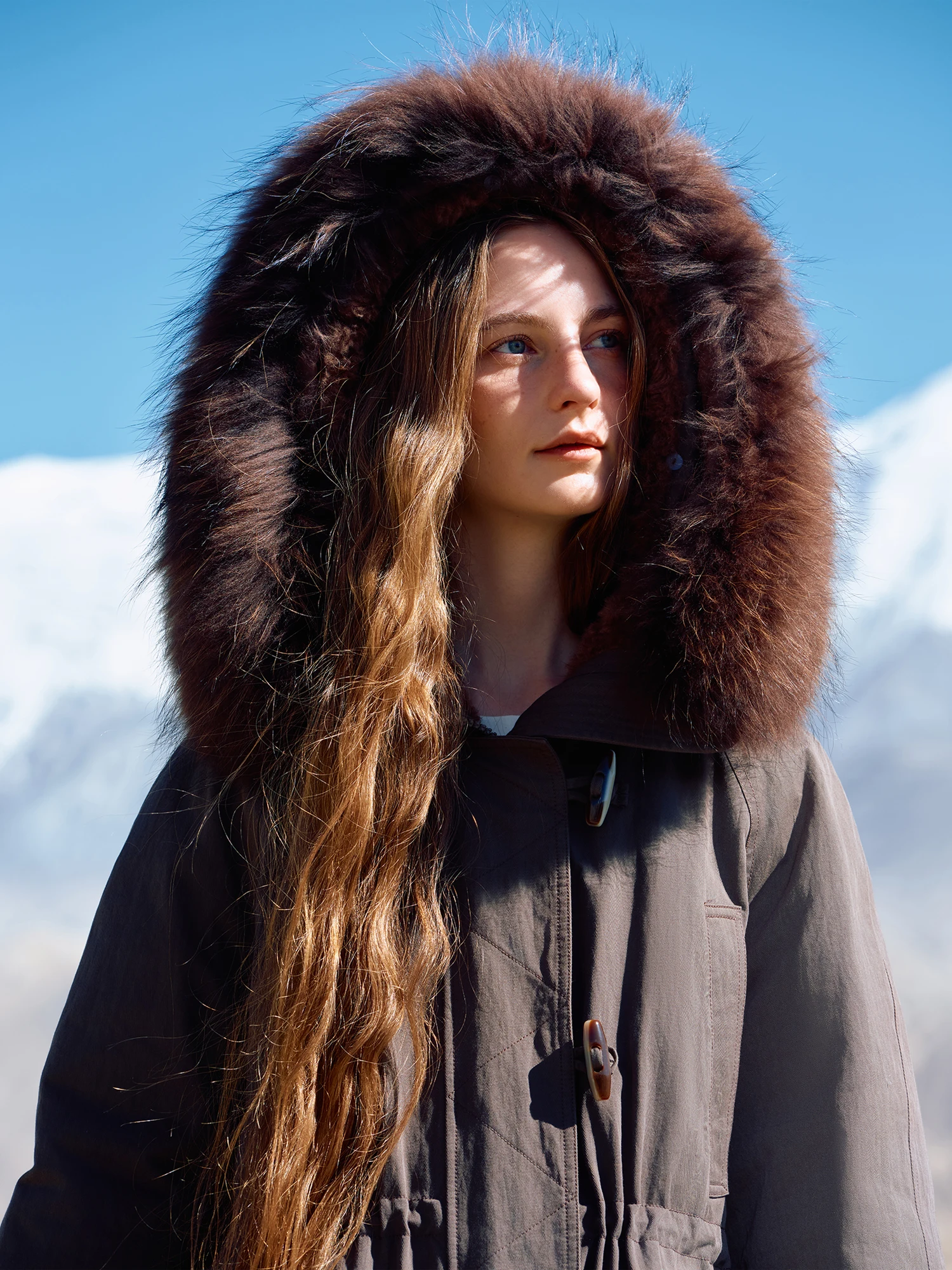 Fsle женская пуховая парка на меховой - Фотография_2