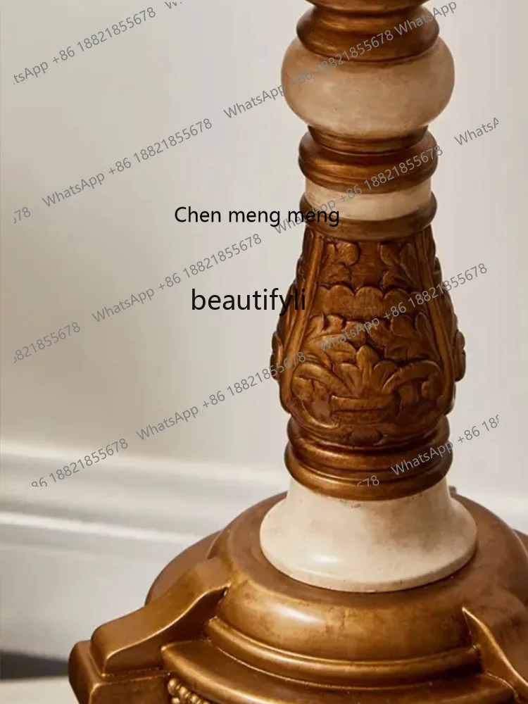 Винтажный круглый чайный столик с росписью в американском стиле - Фотография_4