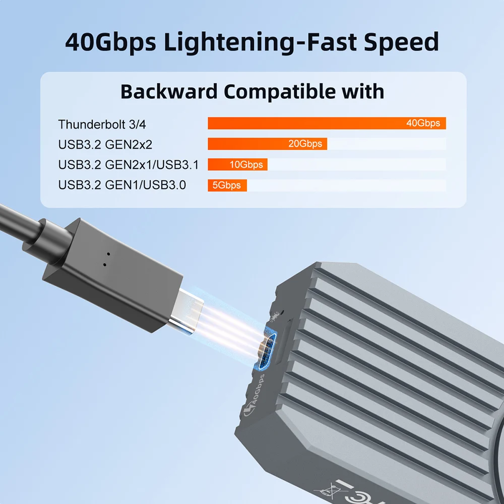 Внешний жесткий диск maiwo 40 гбит/с m.2 nvme ssd корпус m2 в type-c 4 - Фотография_3