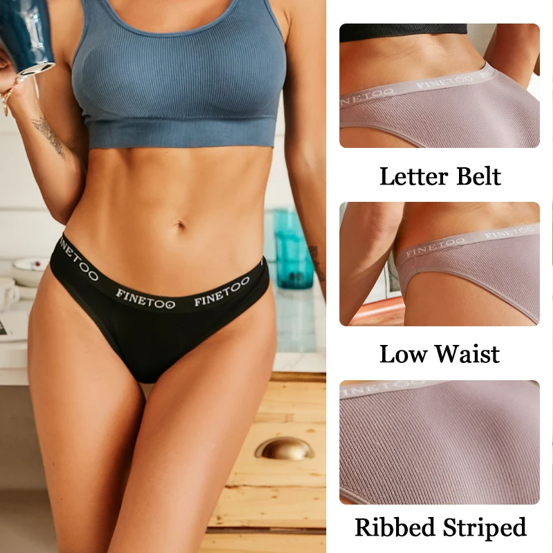 Finetoo 4pcs хлопок полосатый нижнее - Фотография_3