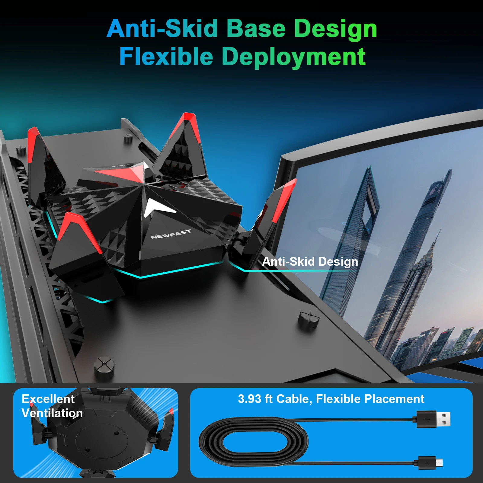 Newfast adaptador wi-fi 6 адаптер usb 3 - Фотография_4
