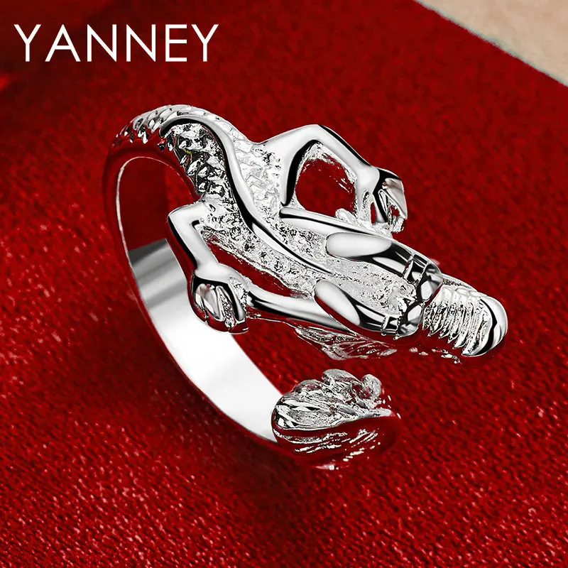 Стерлингового серебра 925 пробы с тонкой гравировкой китайского дракона