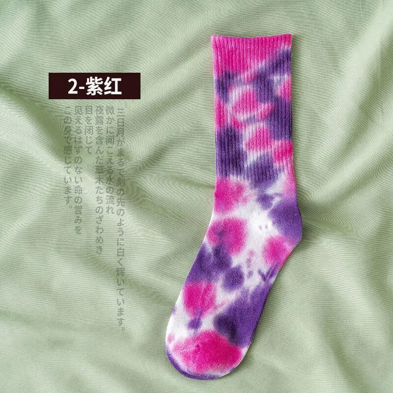Носки tie-dye, модные однотонные - Фотография_5