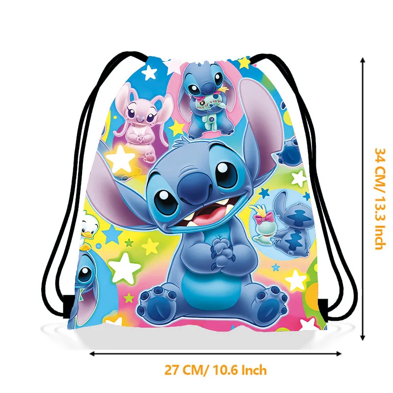 Нетканая сумка на шнурке в стиле аниме disney kawaii lilo & stitch - Фотография_3
