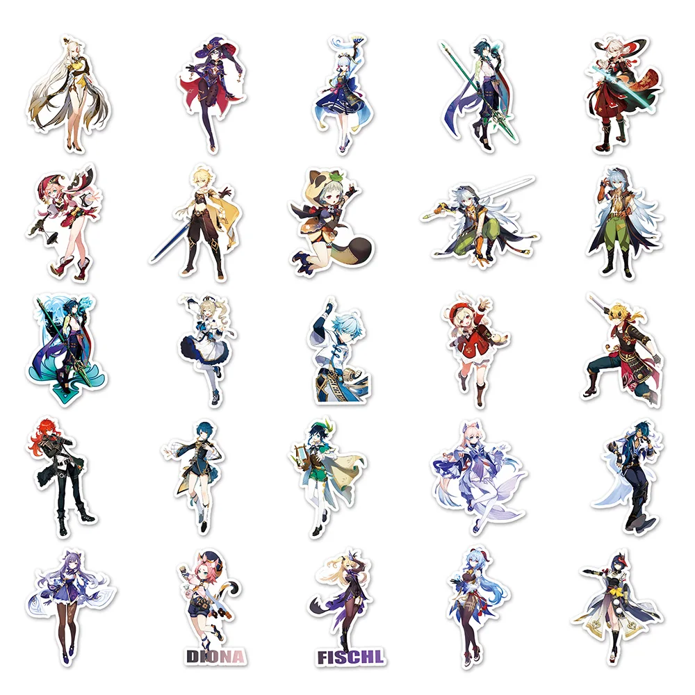 Ударопрочные наклейки геншин мультяшное украшение - Фотография_2