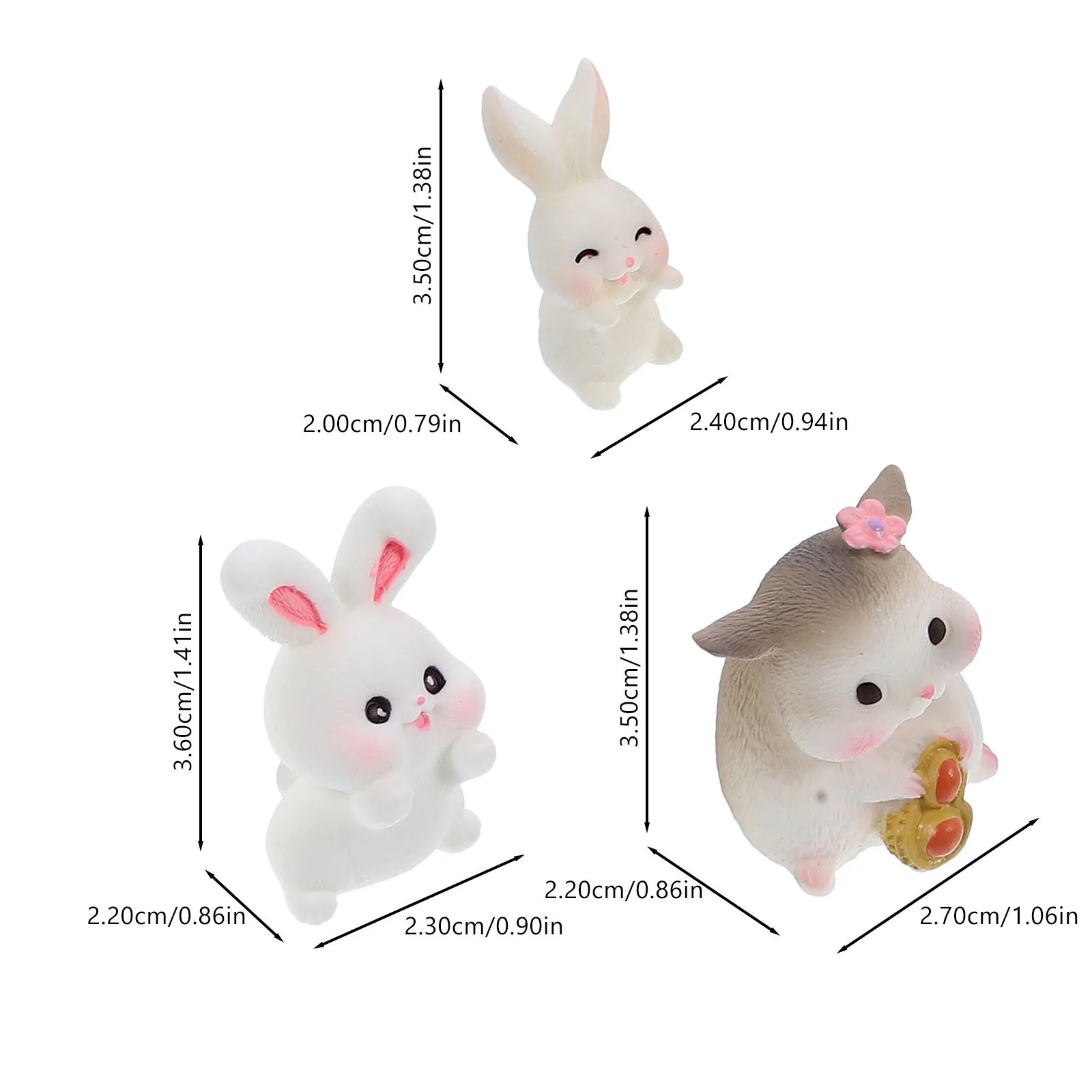 Миниатюрные статуи кролика из смолы - Фотография_6