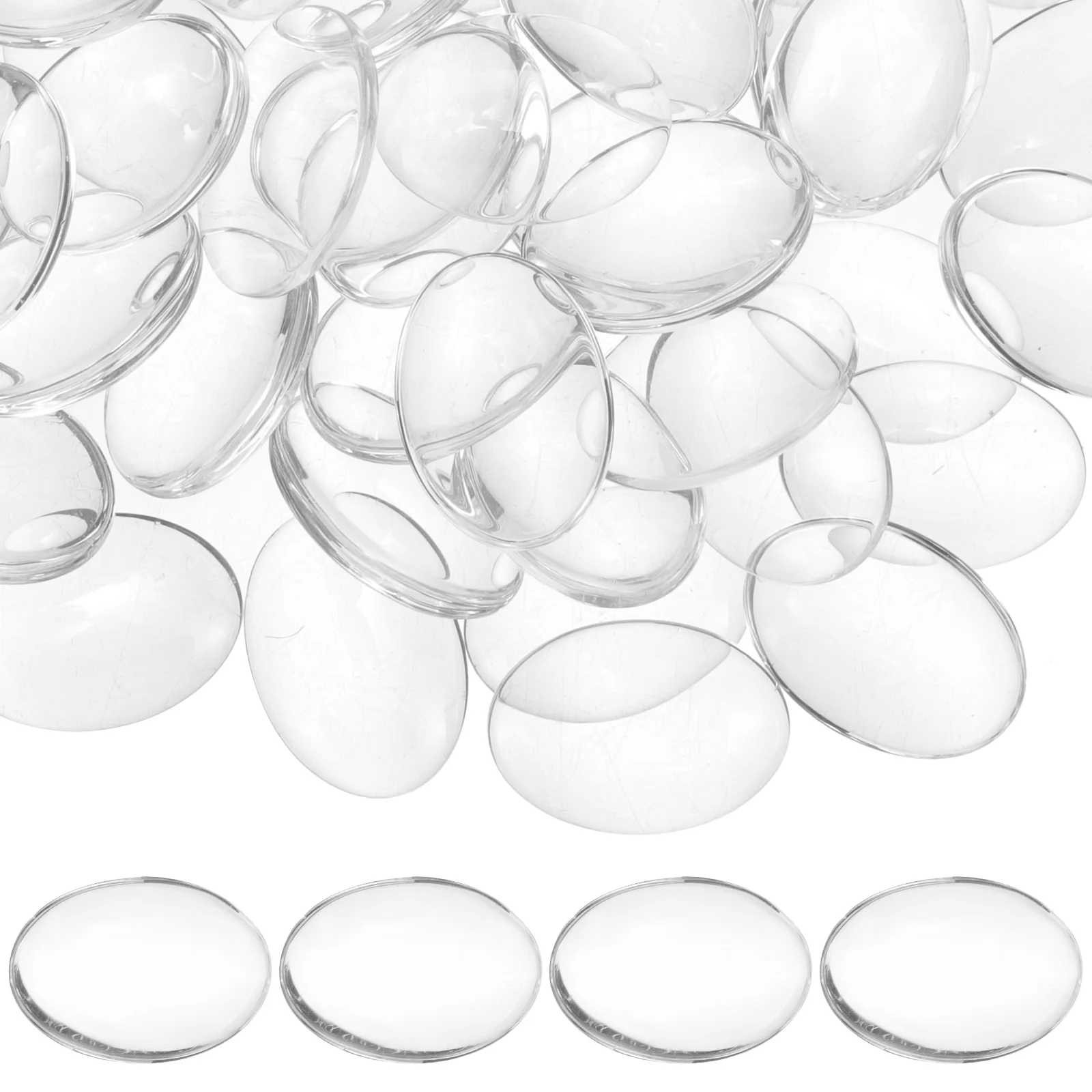 Прозрачные стеклянные овальные кабошоны - Фотография_3