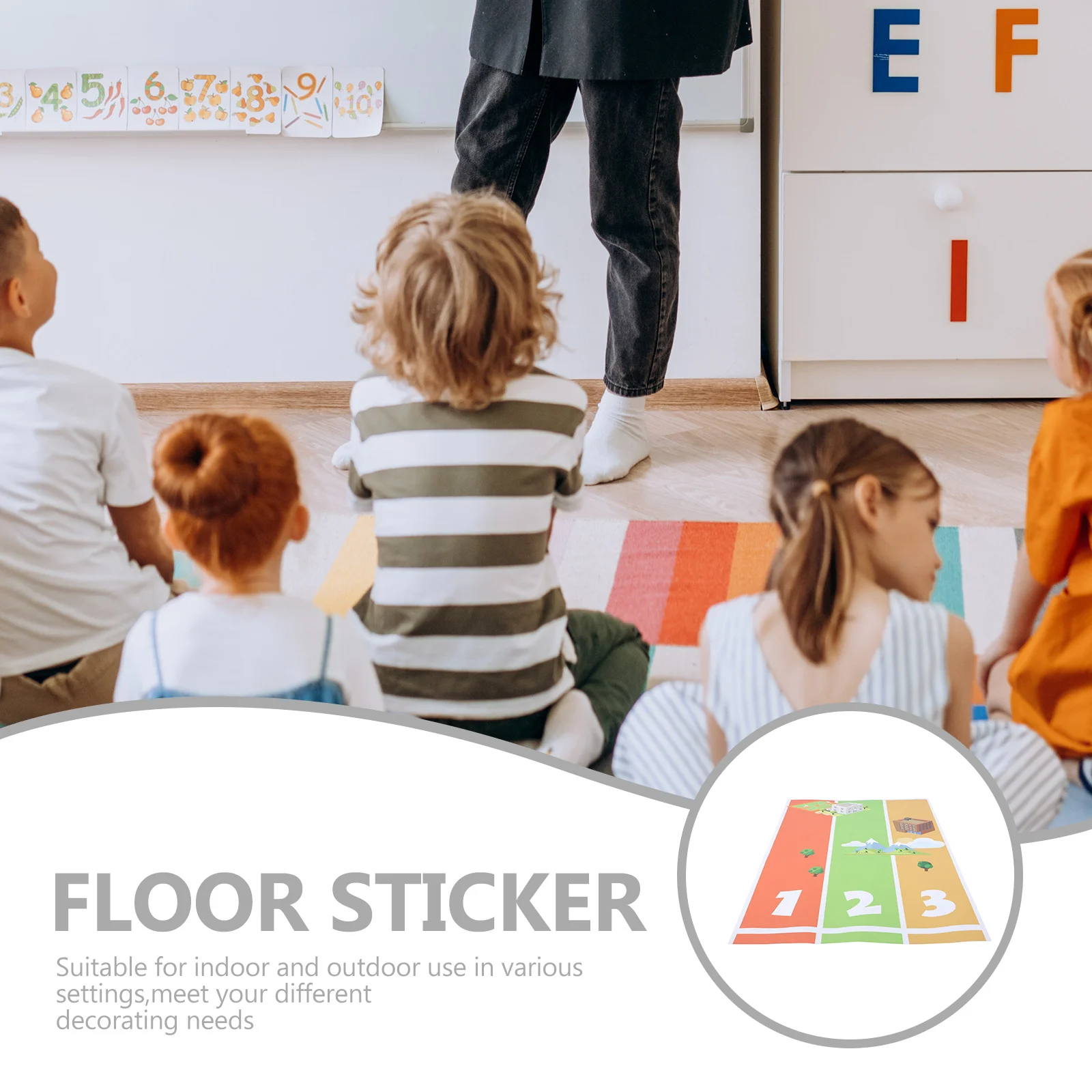 Мультяшная красочная наклейка на пол из пвх - Фотография_6