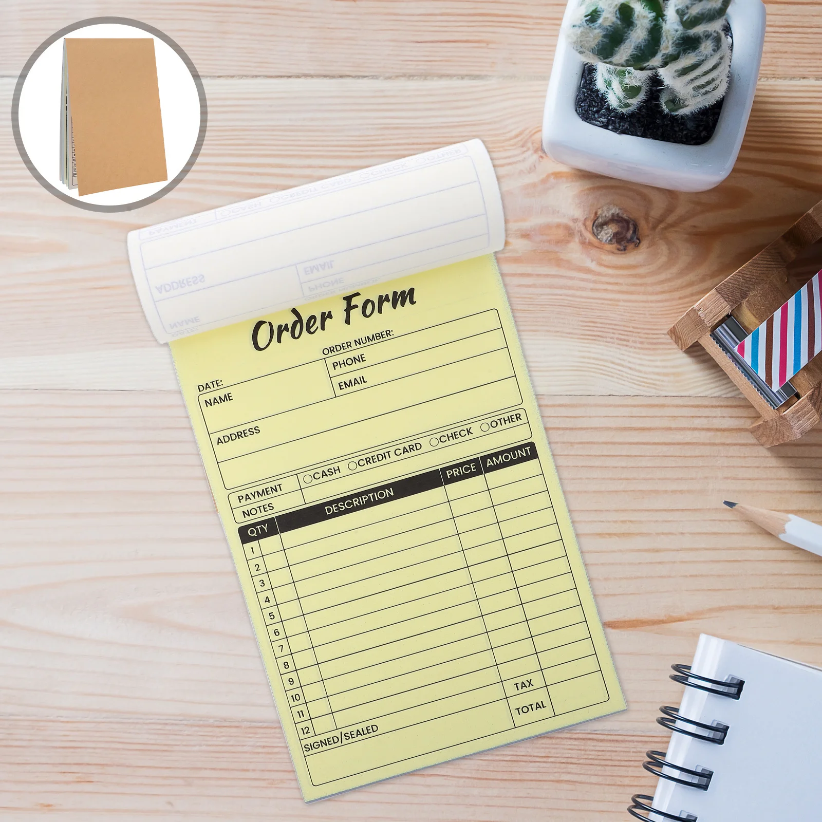 Чековая книга, блокнот с дубликатом и счетчиком