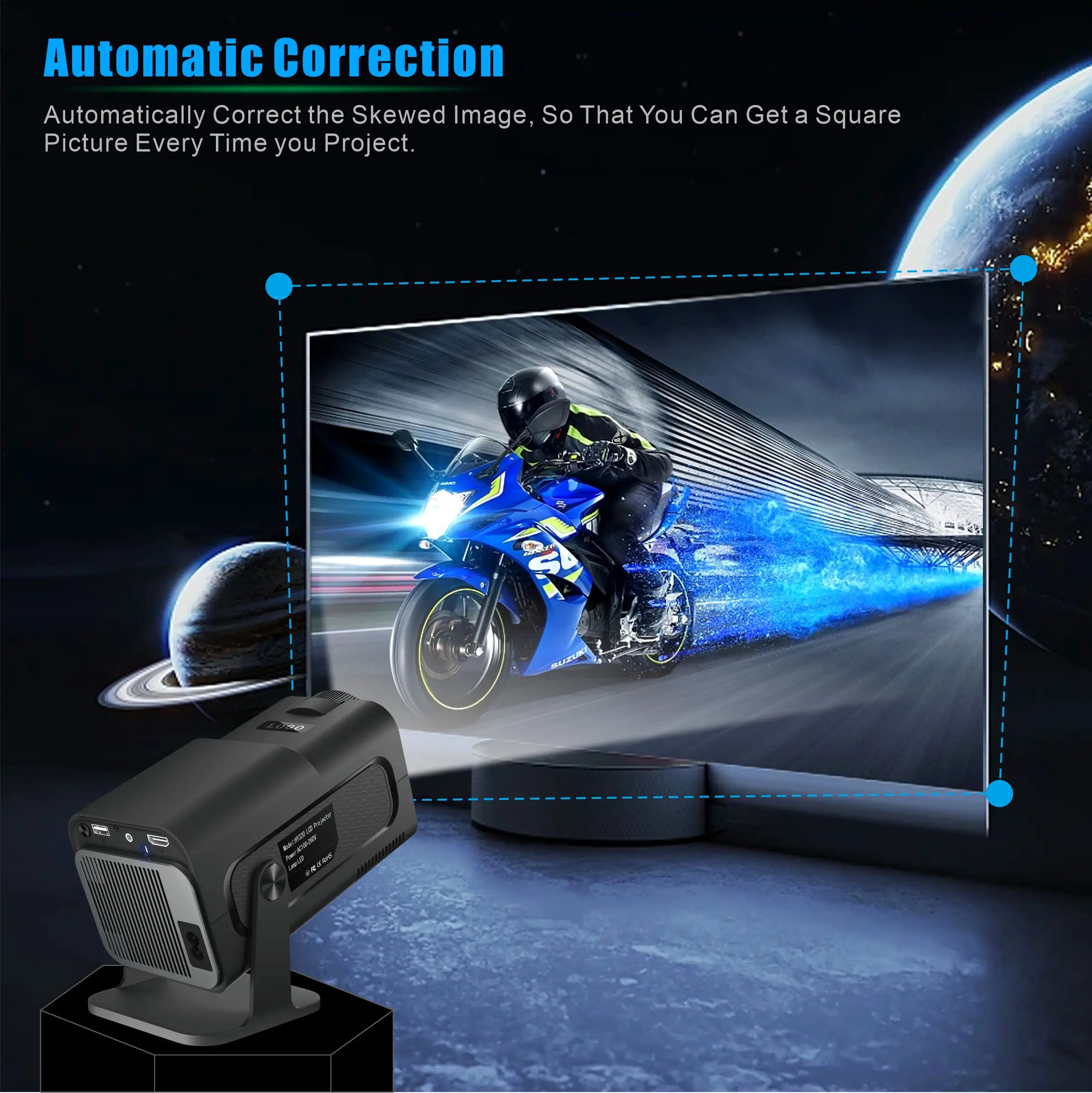 Умный проектор hy320 mini с двойным wi-fi 6 allwinner h713 cortex-a53 bt5 - Фотография_3