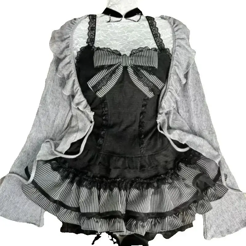 Милый комплект из трех предметов в стиле лолиты на раннюю осень - Фотография_4