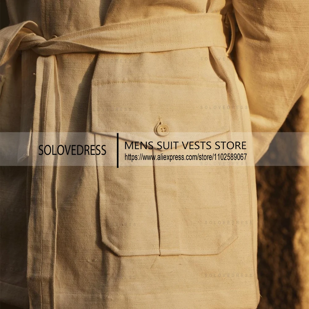 Новые льняные костюмы из двух предметов с поясом - Фотография_2