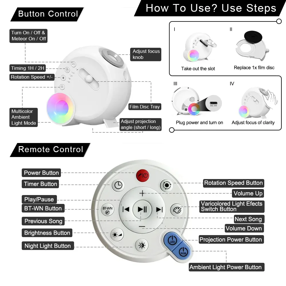 Проектор-проектор «планет» с bluetooth-динамиком - Фотография_4