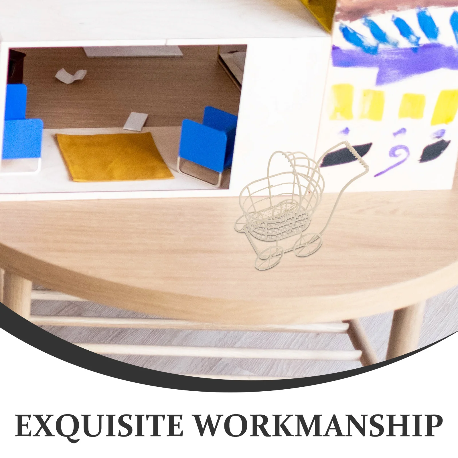 Миниатюрная детская коляска с металлической - Фотография_2