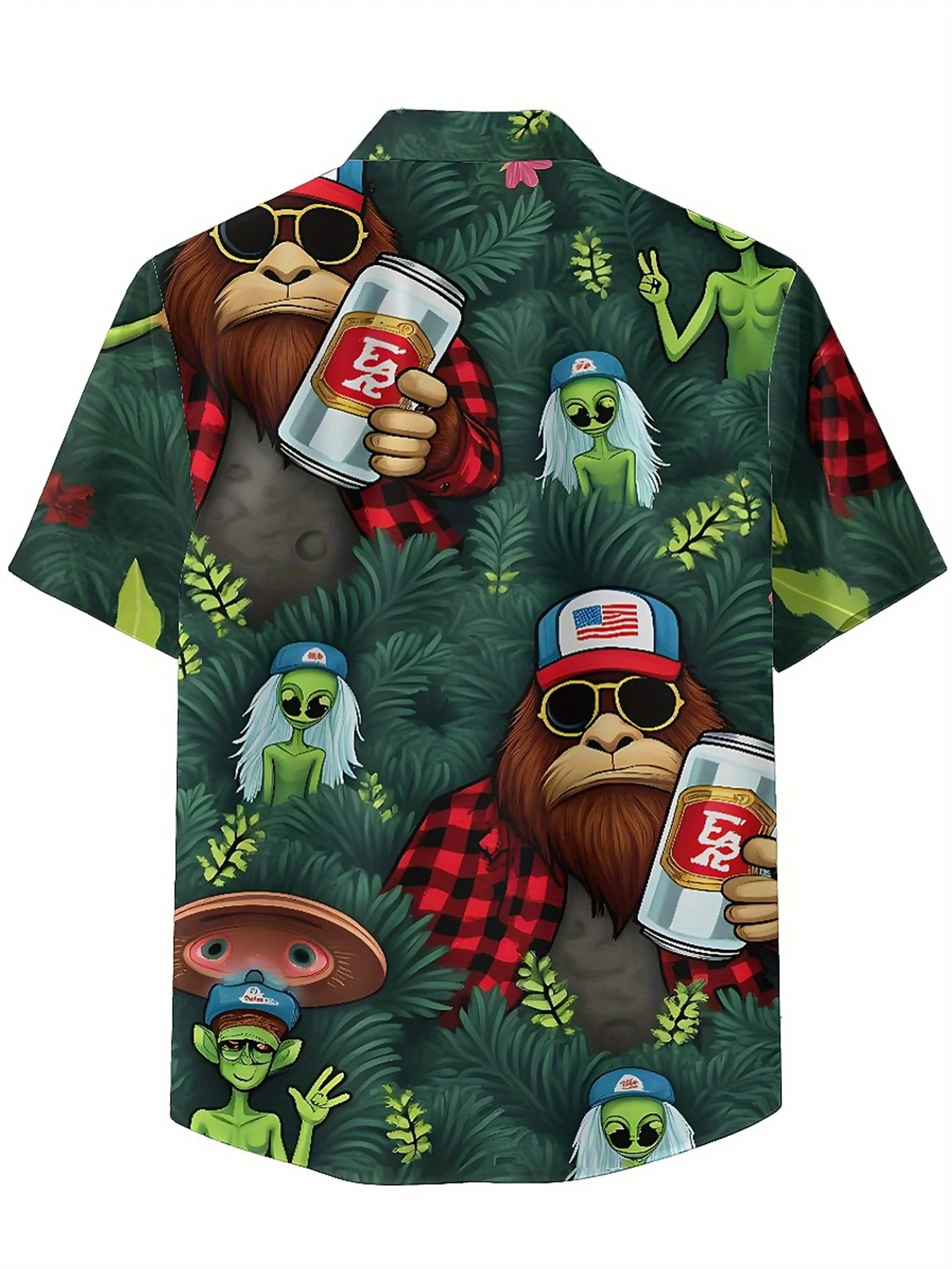 Мужские гавайские рубашки больших размеров с узором forest adventurer - Фотография_3