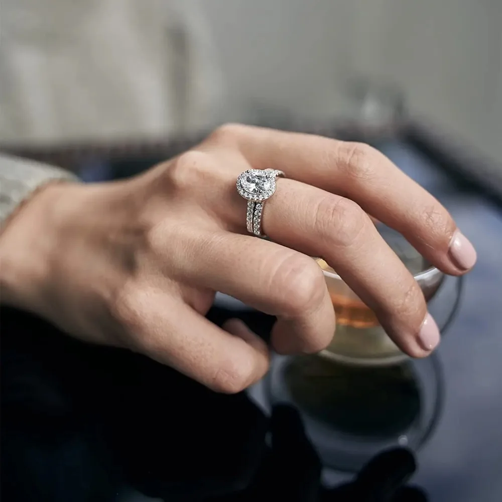 Женский комплект колец из серебра 925 пробы - Фотография_5