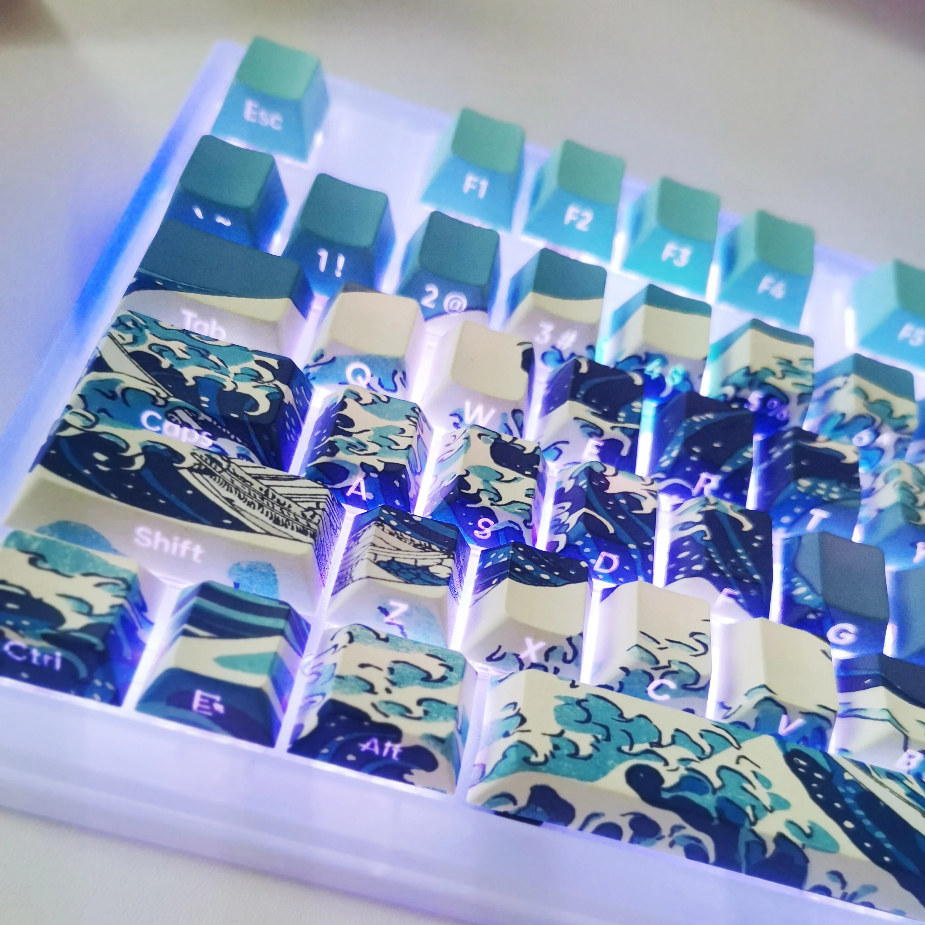 125-клавишные колпачки для клавиш с rgb-подсветкой и тематикой kanagawa - Фотография_2