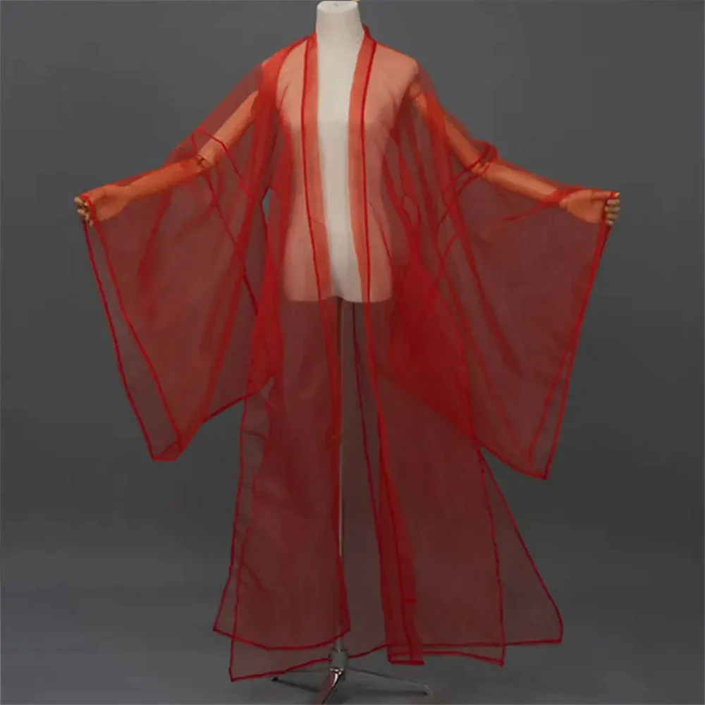 Однотонный фатиновый кардиган hanfu в древнем китайском стиле - Фотография_2