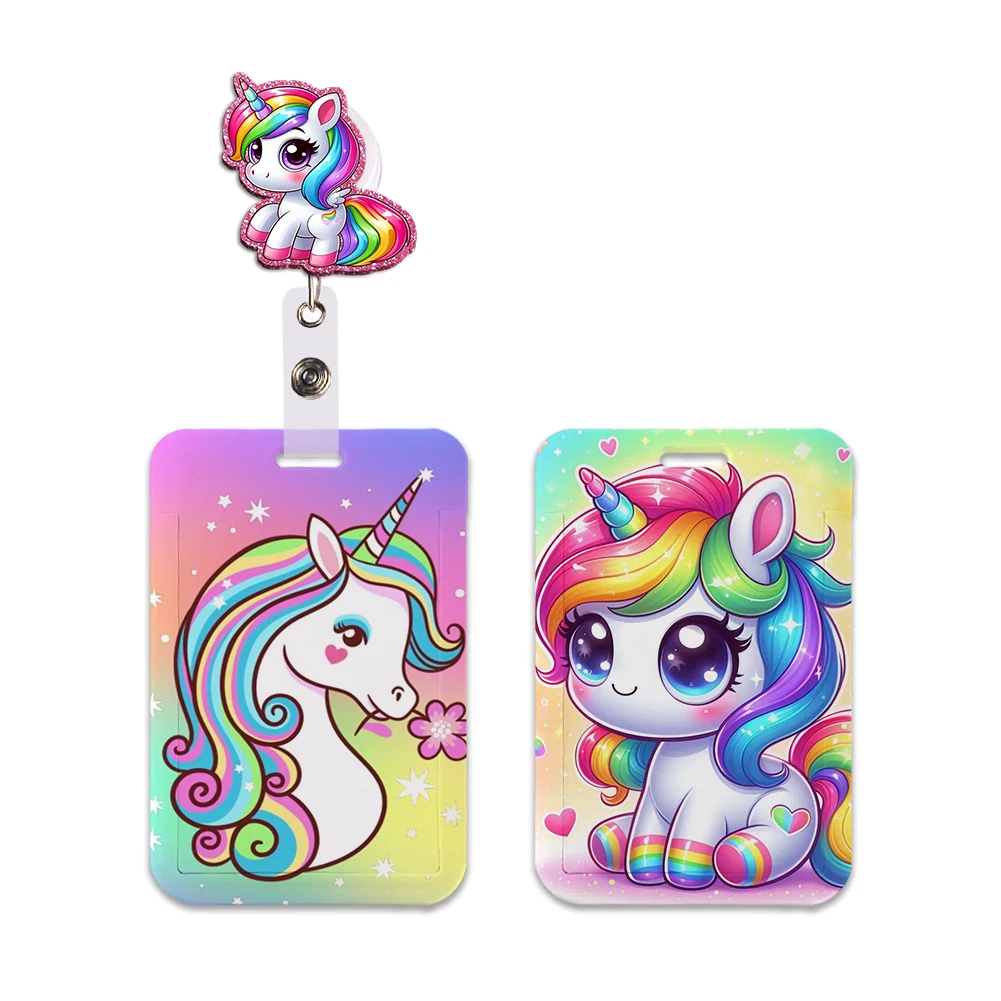 Cartoon unicorn anime card holder