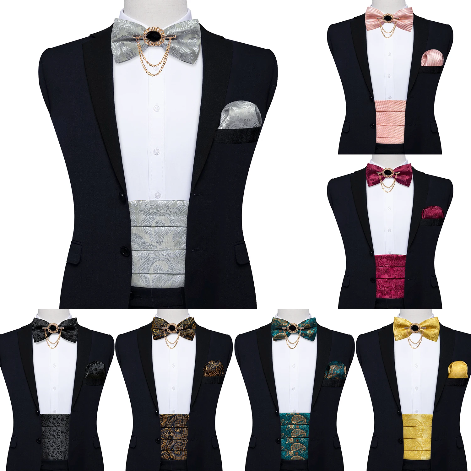 Классические черные камербанды для мужчин - Фотография_6