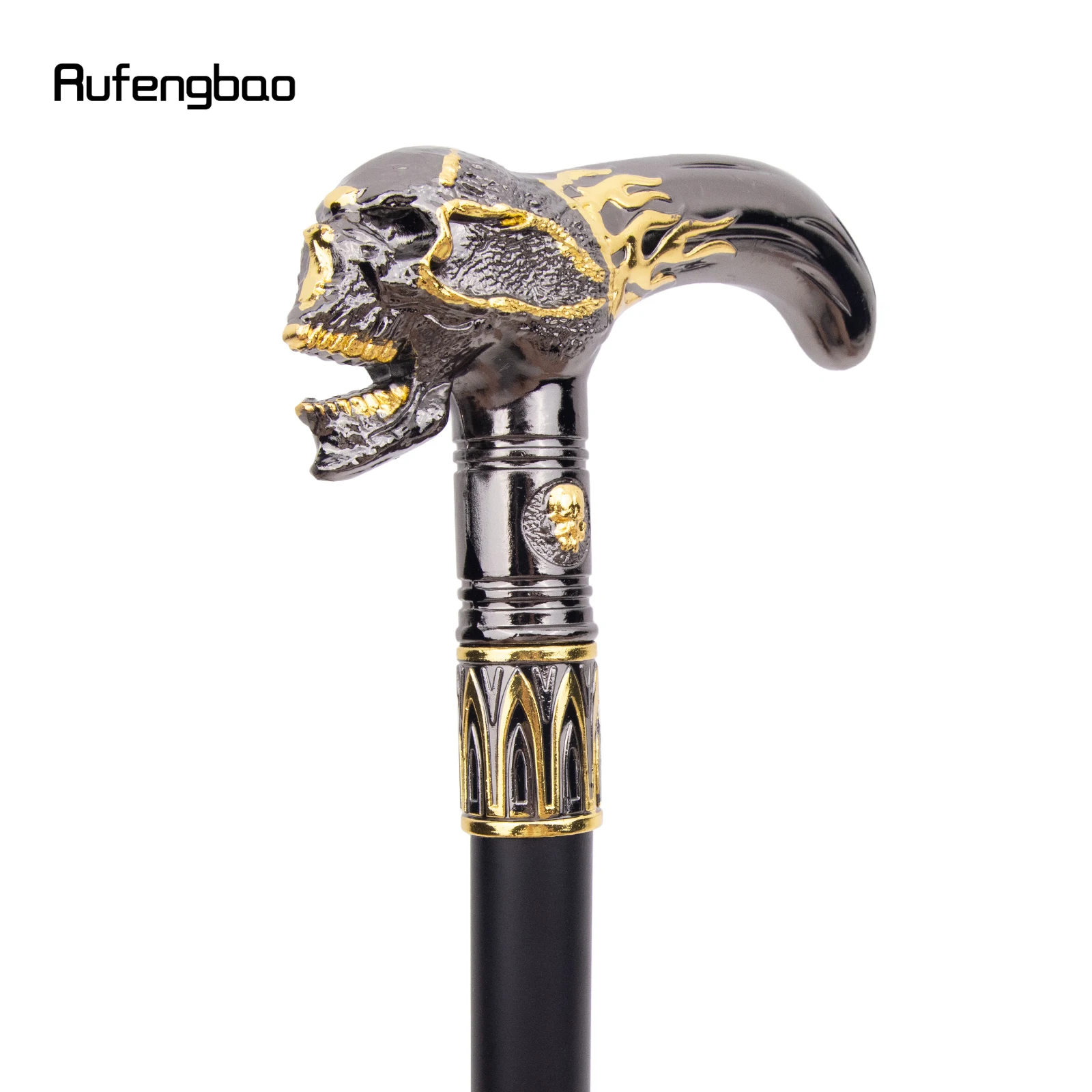 Золотой черный череп голова трость - Фотография_3