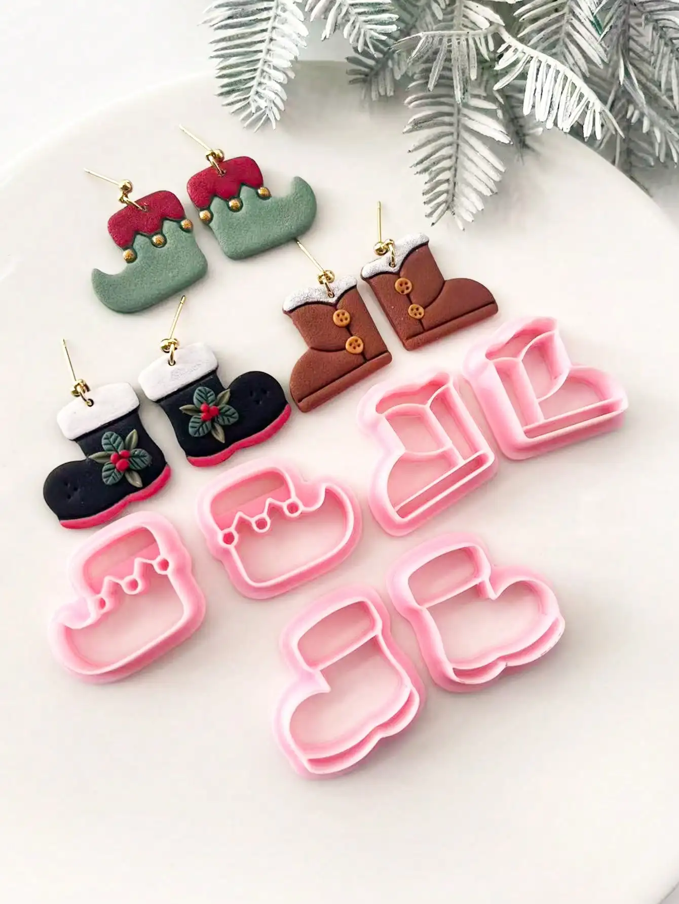 Фрезы для зимней ботинок из полимерной глины на рождество - Фотография_4