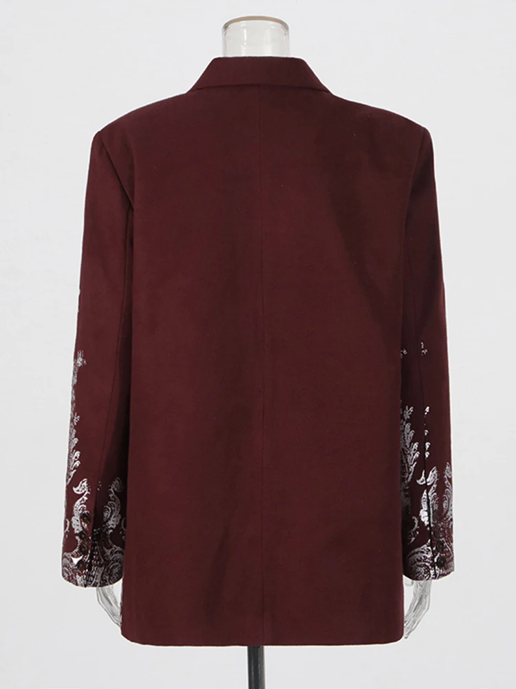 Twotwinstyle бордовые блейзеры с принтом для женщин - Фотография_6