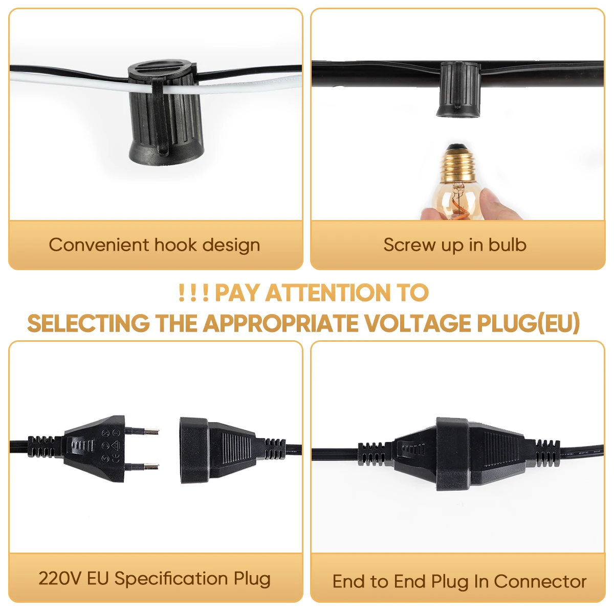 E27 light strand e26 кабель для наружного освещения - Фотография_5