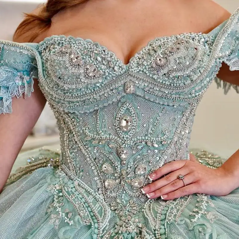 Мятно-зеленое платье quinceanera - Фотография_3