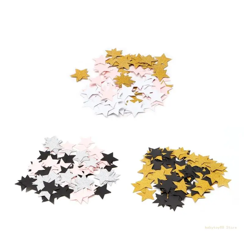 Y4ud 100pcs glitter five stars