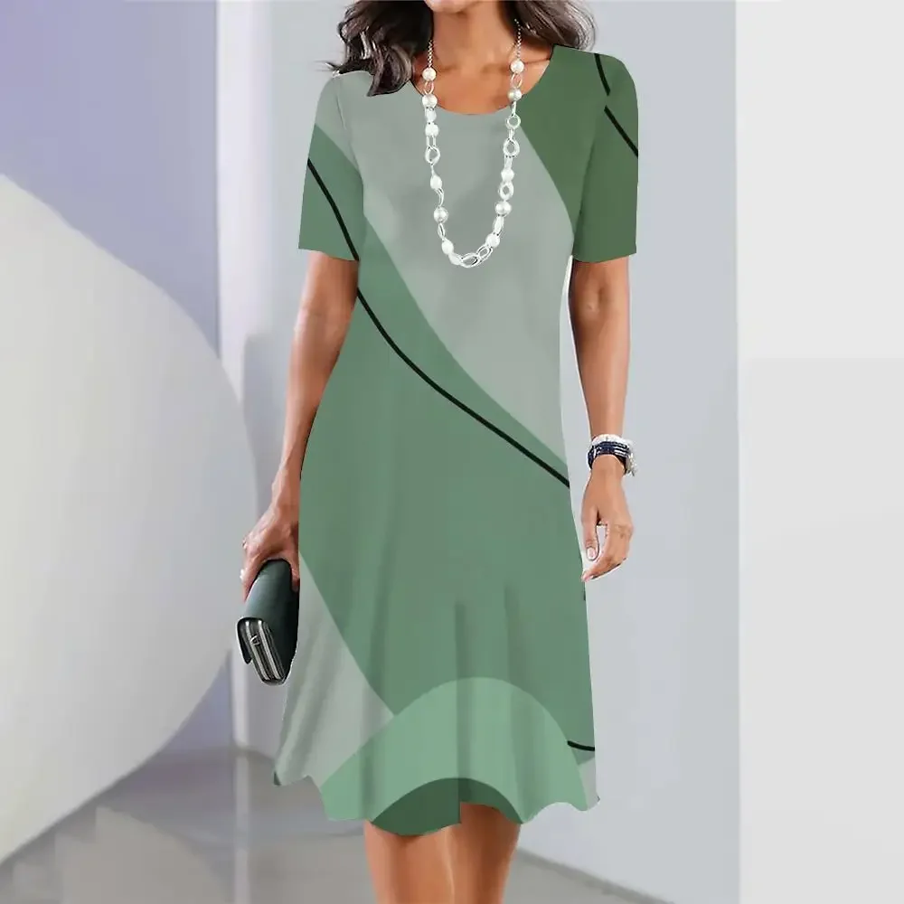 Новые винтажные женские платья в полоску с принтом - Фотография_5