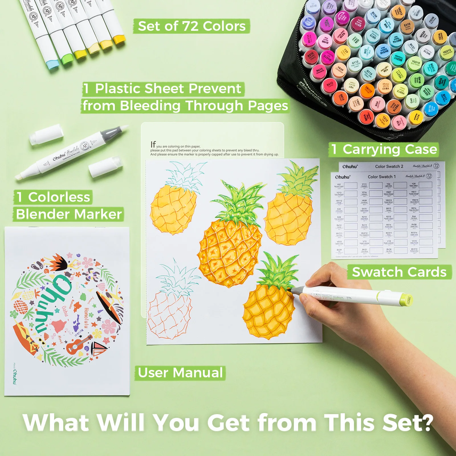 Ohuhu honolulu 72-цветный набор маркеров - Фотография_4