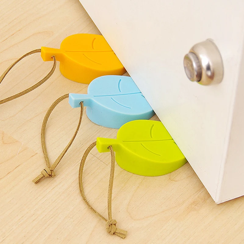 Детский 4-цветный дверной стопор с мультяшным листом - Фотография_3