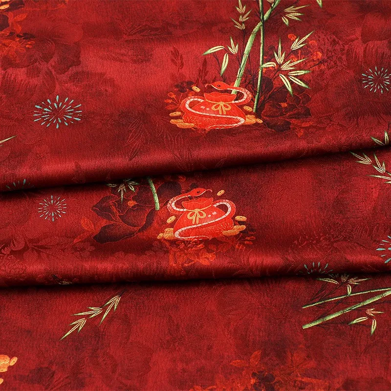 Тяжелая жаккардовая цветочная ткань - Фотография_2