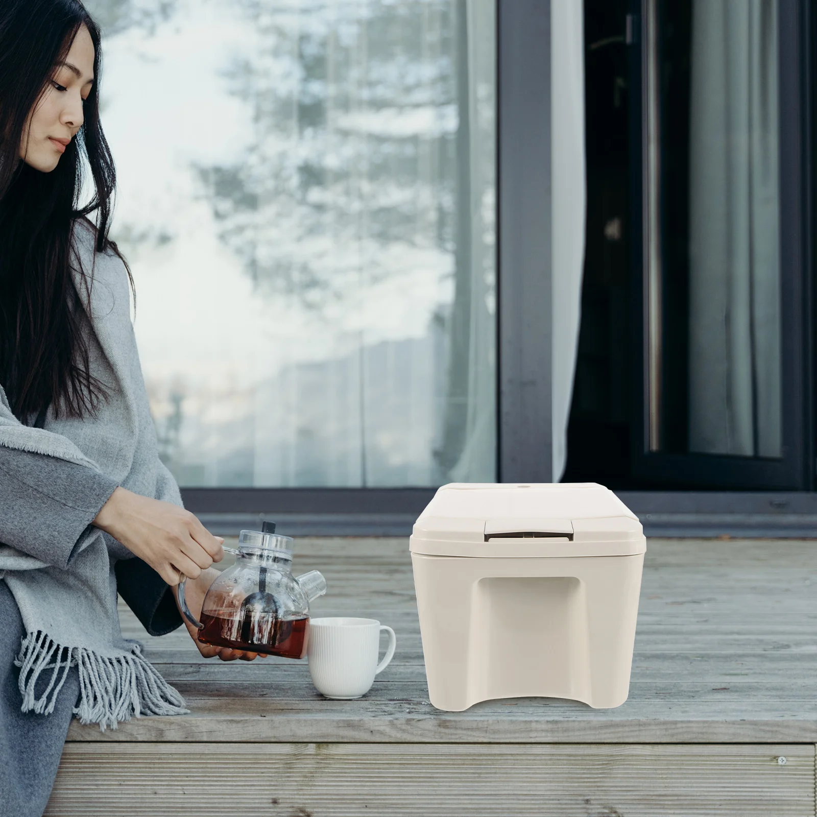 Пластиковое прямоугольное ведро для остатков чая - Фотография_4