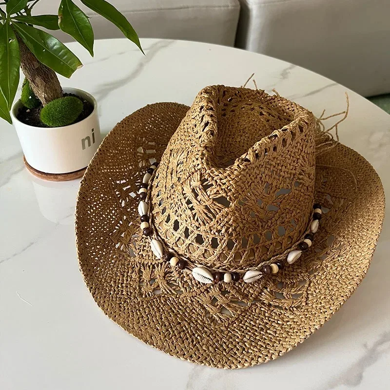 Chapeau de paille bohème d'm travel pour femmes et hommes - Фотография_2