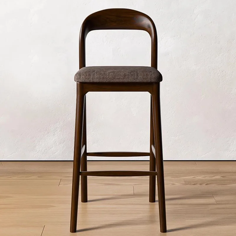 Деревянные барные стулья со спинкой - Фотография_3