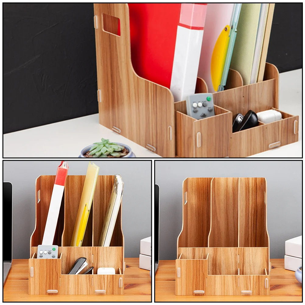 Деревянный стол для хранения с несколькими отделениями для офисных файлов - Фотография_4