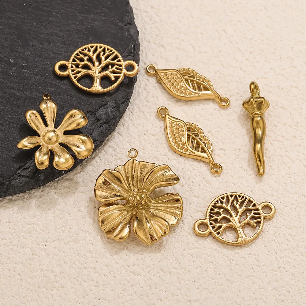 Подвески из нержавеющей стали с цветком и клубникой - Фотография_5