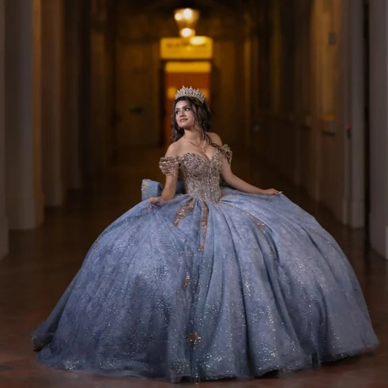 Блестящее шиферно-синее платье - Фотография_5