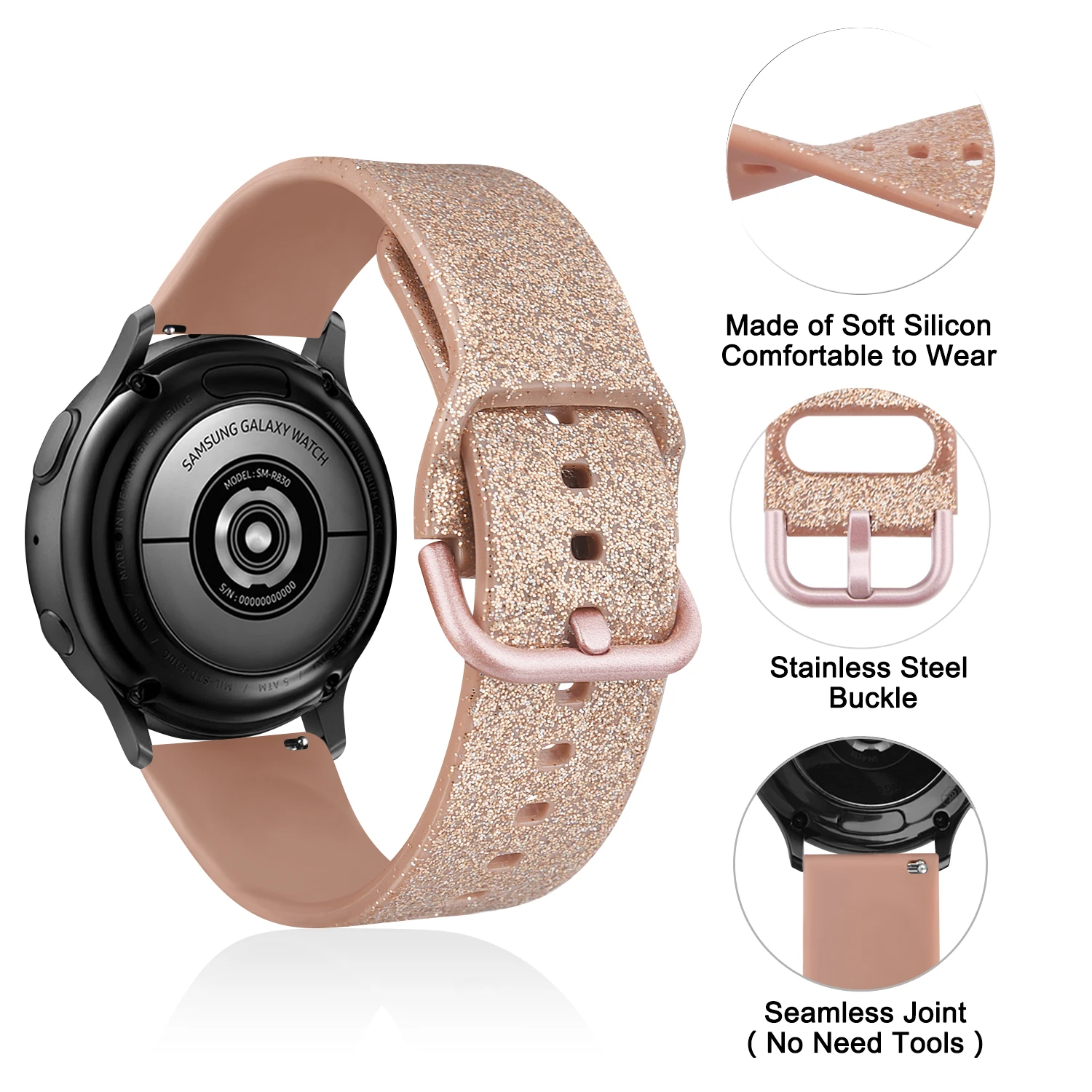 Ремешок 20 мм для samsung galaxy watch 7 6 5 4 40/44 мм - Фотография_4